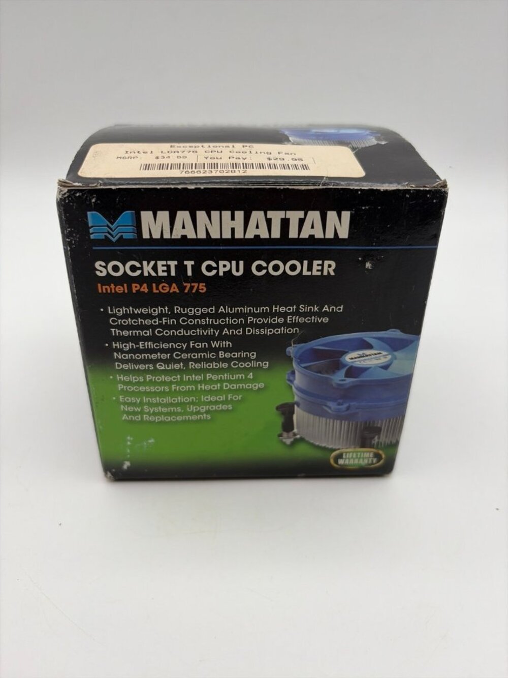 Manhattan Socket T CPU Cooler Intel P4 LGA 775 Cooling Fan New Open Box
